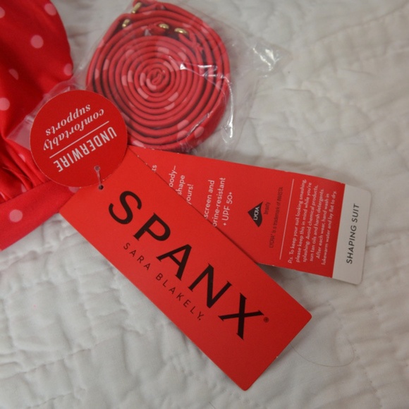 Spanx Body Shape Polka Dot Swimsuit Retro Style - Picture 4 of 6